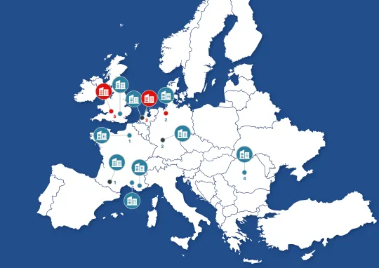 Office locations map